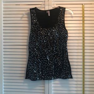 Black sequin tank